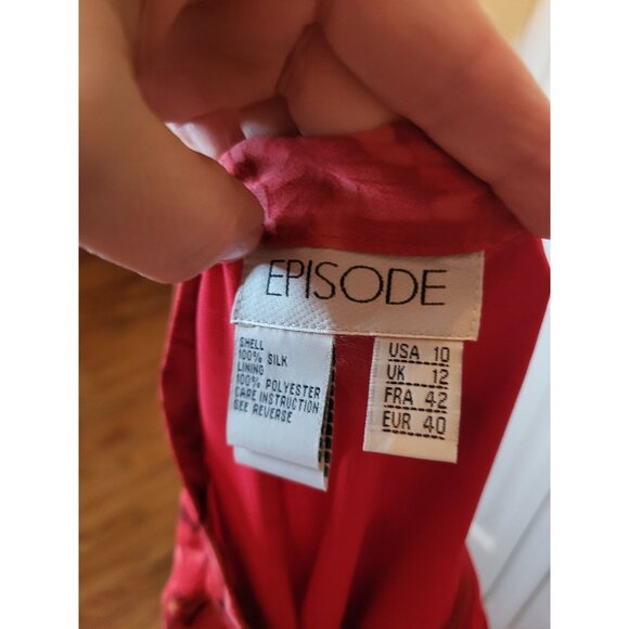 Vintage Y2K Silk Red Floral Maxi Skirt Episode 10 Festive Whimsygoth Fairy Glam - Picture 3 of 8